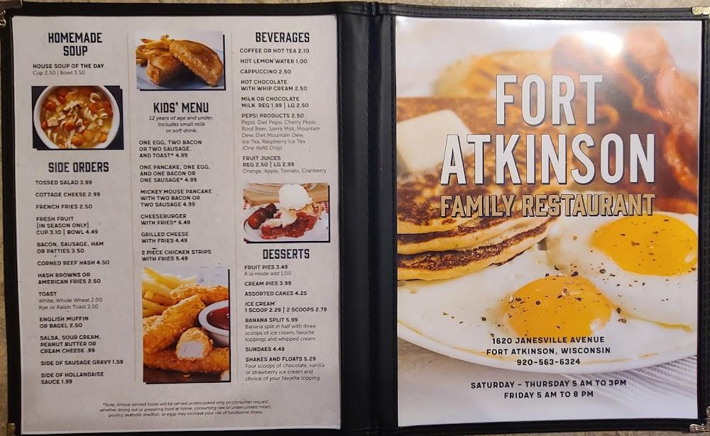 Fort Atkinson Family Restaurant - Menu Scan 4